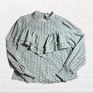 Larsa Cotton Ruffle Eyelet Top